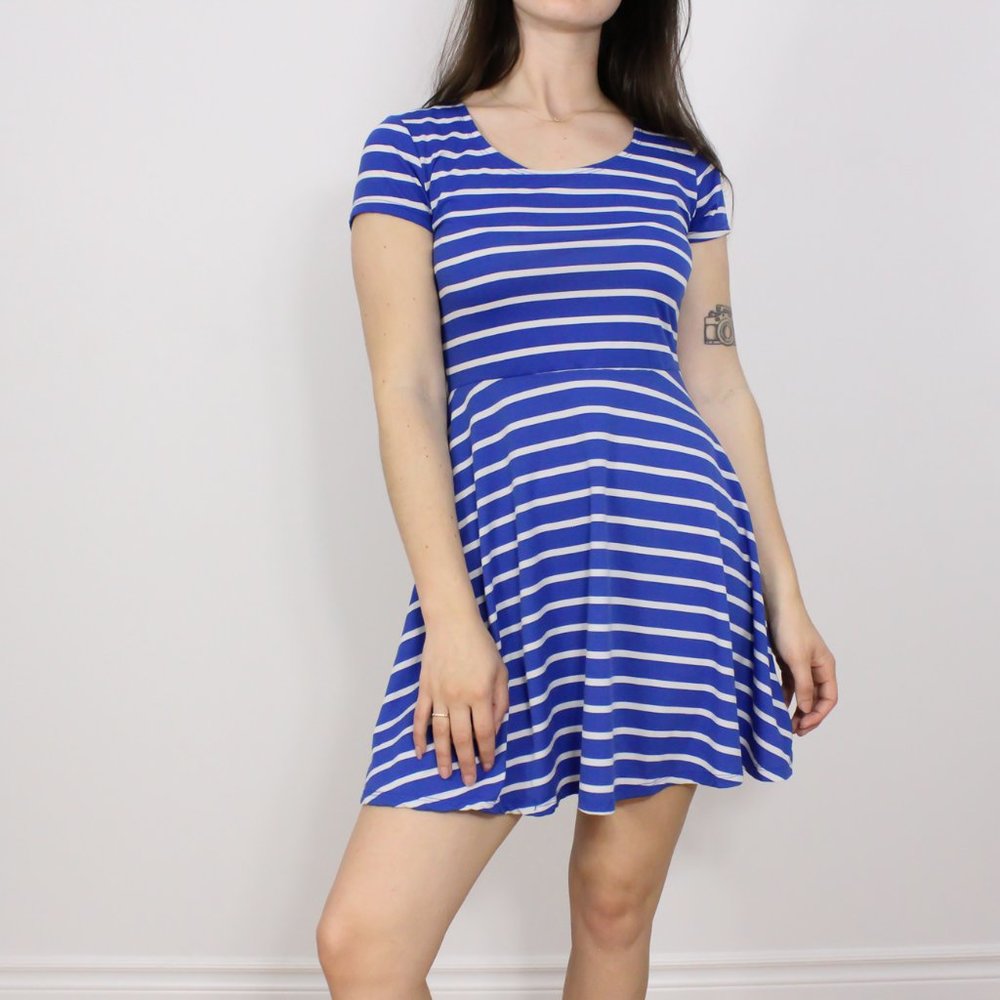 *Lily Morgan Striped Dress with Back Cutout